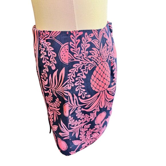 Lilly Pulitzer Womens Pink & Navy Pineapple Print Skirt Size 2 - Picture 8 of 8